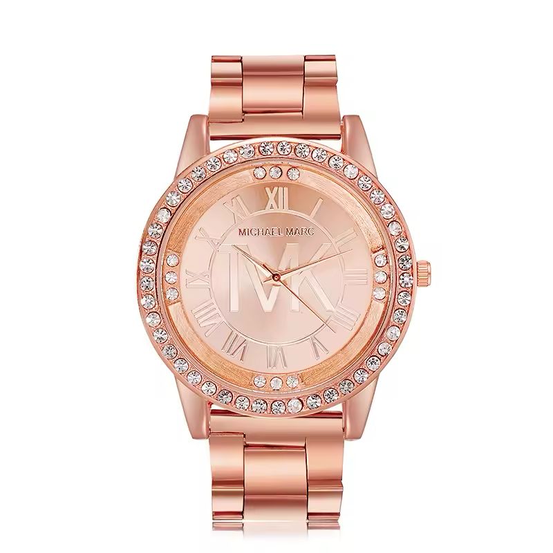 TVK Silver Women’s Quartz Watch – Diamond Dial, Roman Numerals | Free Shipping