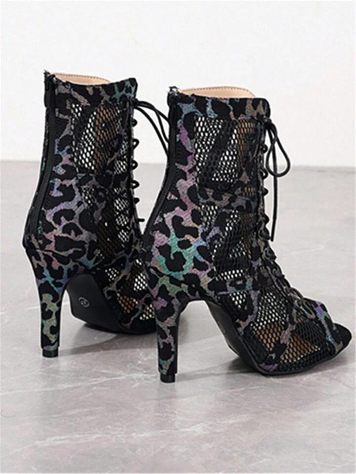 Lace-Up Mesh Peep Toe Heels β Stiletto Dance Sandals for Women | Free Shipping