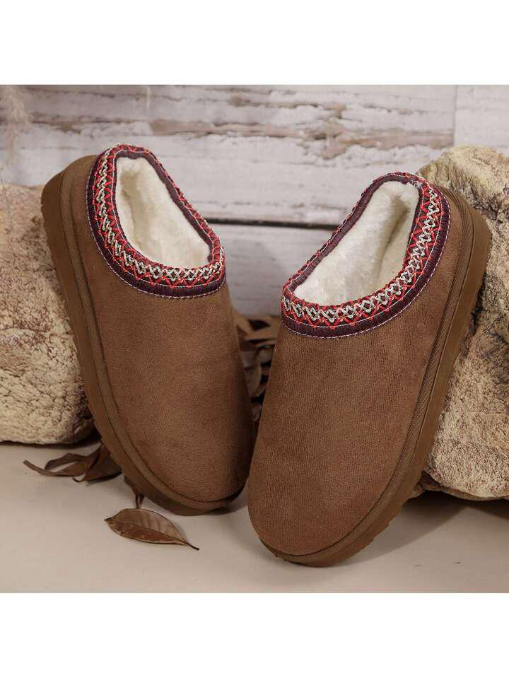 Women's Platform Snow Boots – Suedette Winter Slippers, Non-Slip & Warm | Free Shipping