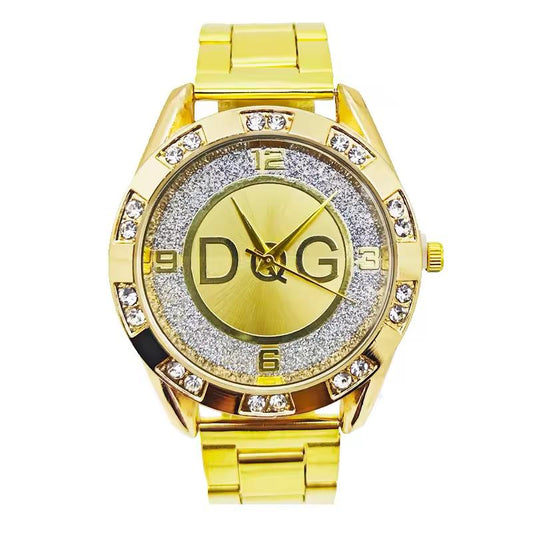 DQG Crystal Quartz Women’s Watch – Gold & Silver Stainless Steel | Free Shipping