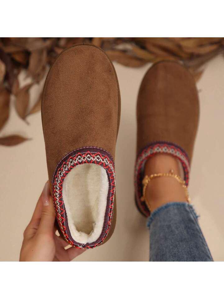 Women's Platform Snow Boots – Suedette Winter Slippers, Non-Slip & Warm | Free Shipping
